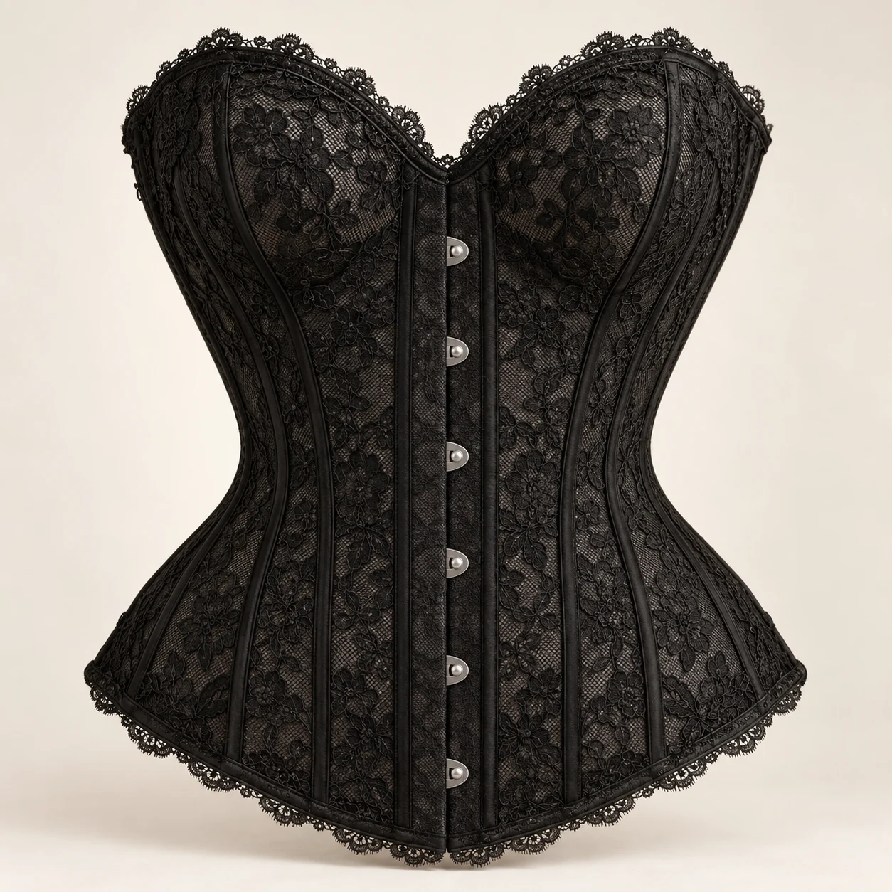 Ophelia Lace Overbust in Black