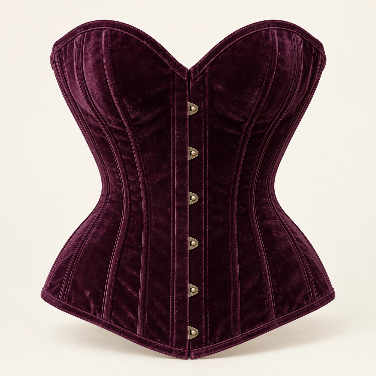 Vesper Velvet Overbust in Deep Plum